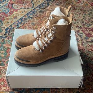 Marc Fisher Izzie Genuine Boot - Brown Suede Lace-Up Boots